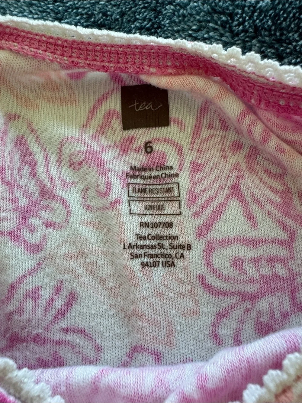 Tea Collection Pink and Peach Butterfly Floral Nightgown